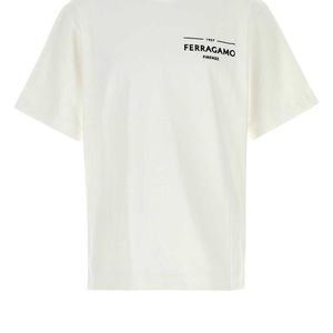 Ferragamo White Logo T-Shirts for men