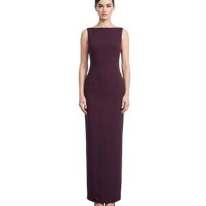 Solace London Purple Dark Boat Neck Maxi Dress