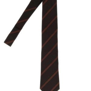 Brunello Cucinelli Black Dark Striped Tie for men