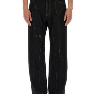Dolce & Gabbana Black Loose Mid Rise Jeans for men