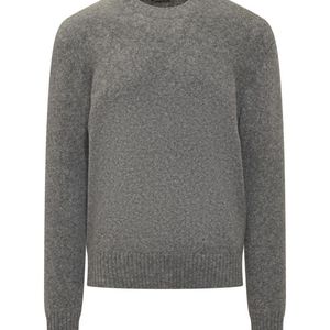 Dolce & Gabbana Gray Solid Crew Neck Sweaters for men
