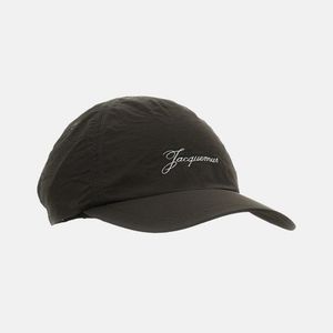 Jacquemus Black Dark Solid Logo Baseball Hat