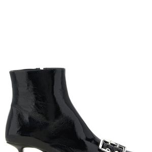 Ganni Black Solid Buckle Boots