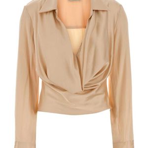 Blumarine Natural Solid Satin Top
