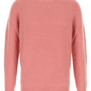 Fedeli Pink Crew Neck Sweaters for men