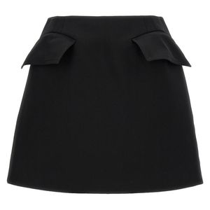 McQueen Black Solid Mini Skirt