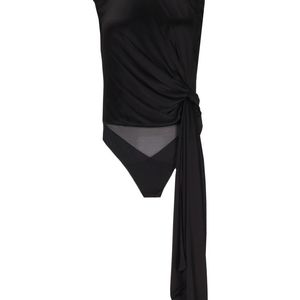 Elisabetta Franchi Black Solid Round Neck Top