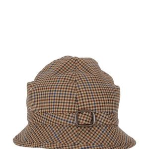 Maison Margiela Brown Plaid Pattern Bucket Hat for men