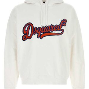DSquared² White Logo Patch Hoodie for men