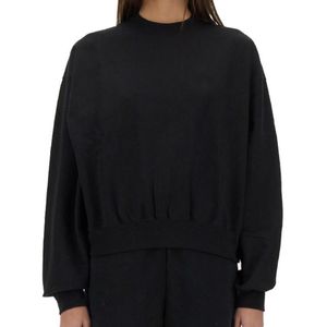 Y-3 Black Solid Crew Neck Sweatshirt