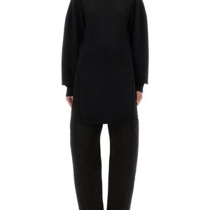 Lemaire Black Solid Round Neck Sweater
