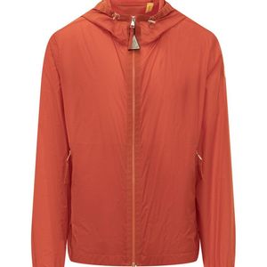 Moncler Orange Solid Hood Jacket for men
