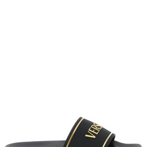 Versace Black Logo Slides for men