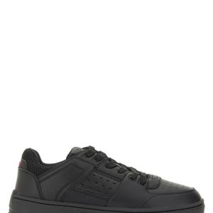 Boss Black Solid Mesh Sneakers for men