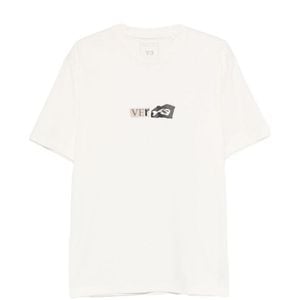 Y-3 White Crewneck Logo T-Shirt for men
