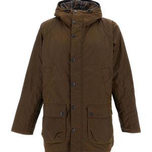 Barbour Brown Hooded Waxed Jacket for men