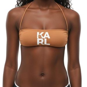 Karl Lagerfeld Black Logo Bikini Top Swimwear