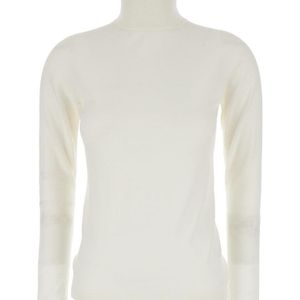 Max Mara White Solid Turtle Neck Sweater