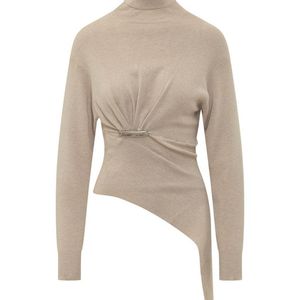 Lanvin White Solid Turtle Neck Sweater