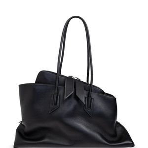 The Attico Black La Passeggiata Top Zip Medium Tote