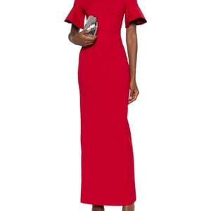 Solace London Red Off Shoulder Maxi Dress