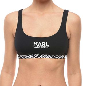 Karl Lagerfeld Black Logo Bikini Top Swimwear