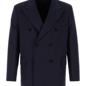 Prada Blue Peaked Lapel Blazer for men