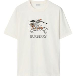Burberry White Relaxed Logo T-Shirt for men