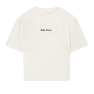 Palm Angels White Off Logo Crew Neck T-Shirt