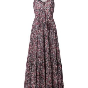 Isabel Marant Purple Printed V Neck Maxi Dress