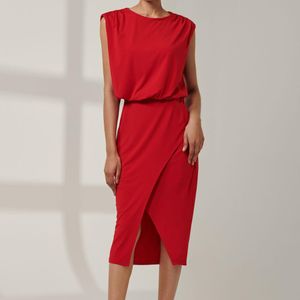 Jolie Moi Kira Tiered Draped Bodycon Dress