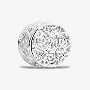 Rosa Lea White Swirl Roses Charm Am-2Thb016804