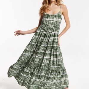 Liquorish Green Tie-Dye Maxi Dress