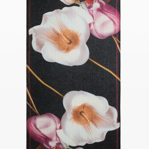 Desigual Black Printed Flower Scarf, Polyester