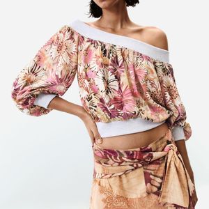 Desigual Red Printed Strapless Blouse