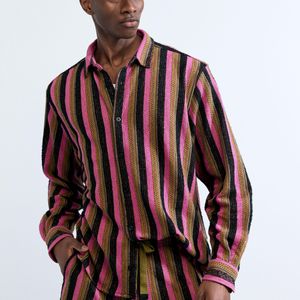 Desigual Red Two-Tone Striped Shirt for men