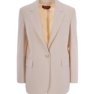 Max Mara Natural Single-Breasted Cady Blazer