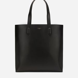Dolce & Gabbana Calfskin Monreale Shopping Bag With Heat-Stamped Logo in Schwarz für Herren