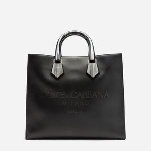 Dolce & Gabbana Shopper design logo aus kalbsleder mit gelasertem logo in Schwarz für Herren