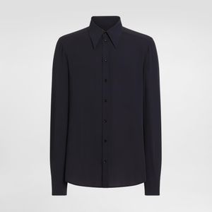 Dolce & Gabbana Blue Crêpe De Chine Shirt for men