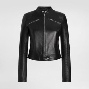 Dolce & Gabbana Black Leather Biker Jacket
