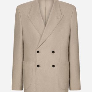 Dolce & Gabbana Natural Deconstructed Double-Breasted Cashmere Jacket for men