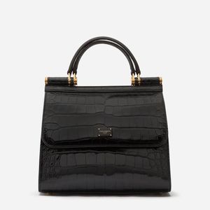 Medium Alligator Skin Sicily 58 Bag Dolce & Gabbana en coloris Noir