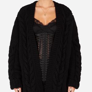 Long-Sleeved Wool And Cashmere Cardigan di Dolce & Gabbana in Nero