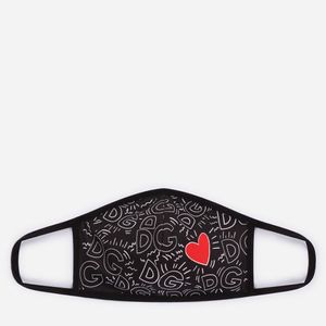 Dolce & Gabbana Neoprene Face Mask With Logo And Heart Print in Schwarz für Herren