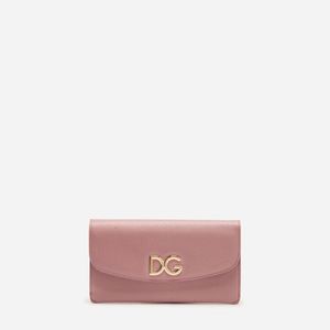 Dolce & Gabbana Pink Wallet Bag In Printed Dauphine Calfskin