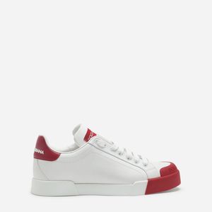 Dolce & Gabbana Weiß Portofino Sneakers In Nappa Leather And Rubber Toe-Cap