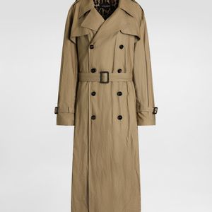 Dolce & Gabbana Natural Double-Breasted Trench Coat
