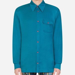 Dolce & Gabbana Silk Jacquard Shirt in Blau für Herren
