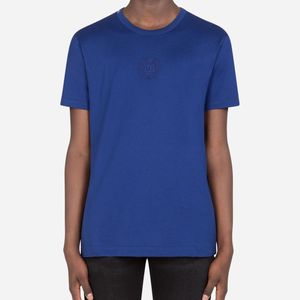 Cotton T-Shirt With Dg Embroidery Dolce & Gabbana de hombre de color Azul